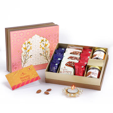 Royal Peach Darwaza Diwali Edition Box | Assorted Dry fruits hamper box for special occasions.