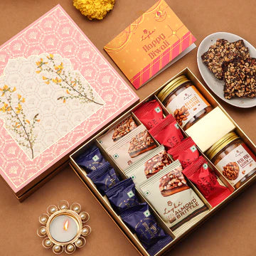 Royal Peach Darwaza Diwali Edition Box | Assorted Dry fruits hamper box for special occasions.