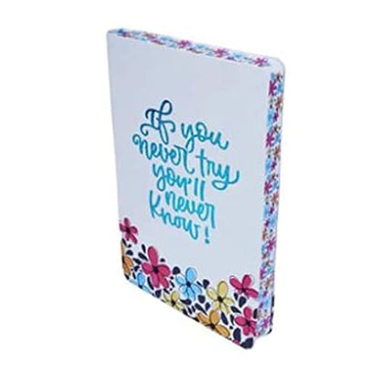 Flower Power Edge Printed Dotted Notebook (White Size : 150 X 220Mm, 610Gms)