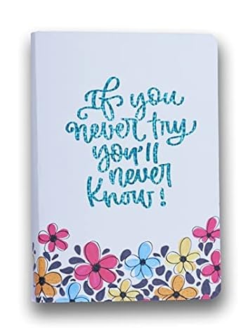 Flower Power Edge Printed Dotted Notebook (White Size : 150 X 220Mm, 610Gms)