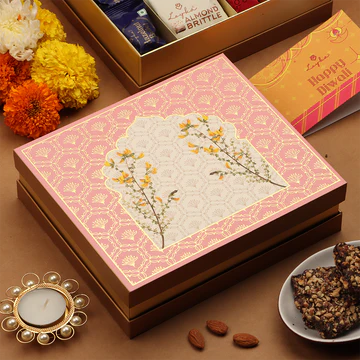 Royal Peach Darwaza Diwali Edition Box | Assorted Dry fruits hamper box for special occasions.