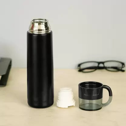 Customized Eco Friendly Stainless Steel Bottle with Tea Cup in Madurai, 500 ml