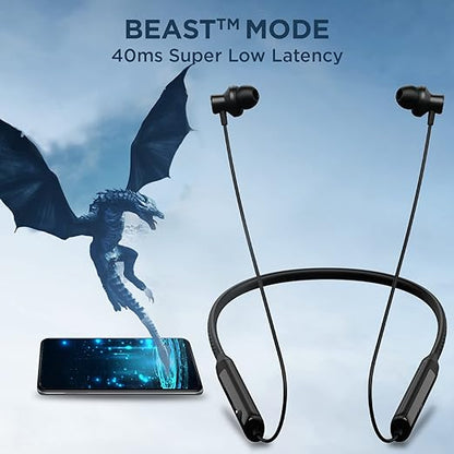 boAt Rockerz Apex Bluetooth Wireless in Ear Earphones with Spatial Bionic Sound Powered by Dirac Virtuo™, Touch Sensors, Beast™ Mode, ENx™ Tech,30H Playtime, Charge