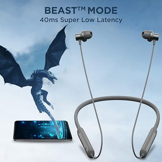 boAt Rockerz Apex Bluetooth Wireless in Ear Earphones with Spatial Bionic Sound Powered by Dirac Virtuo™, Touch Sensors, Beast™ Mode, ENx™ Tech,30H Playtime, Charge