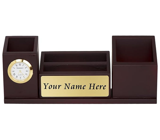 CrownLit Personalized Pen Stand with YOUR NAME ENGRAVED ON IT