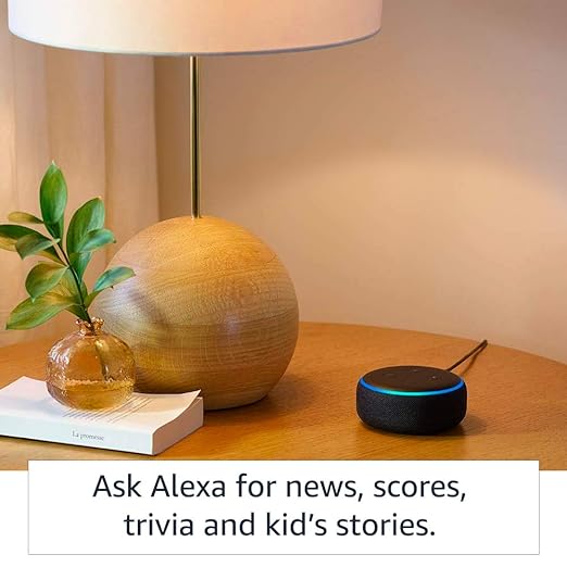 Certified Refurbished Echo Dot (3rd Gen), Black – Smart speaker with Alexa