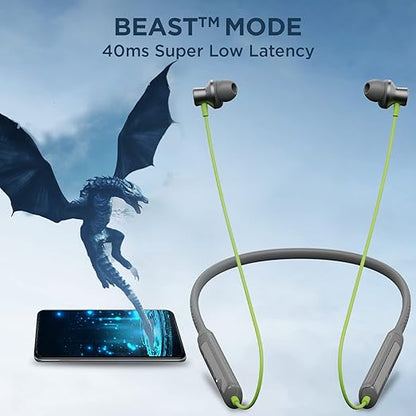 boAt Rockerz Apex Bluetooth Wireless in Ear Earphones with Spatial Bionic Sound Powered by Dirac Virtuo™, Touch Sensors, Beast™ Mode, ENx™ Tech,30H Playtime, Charge