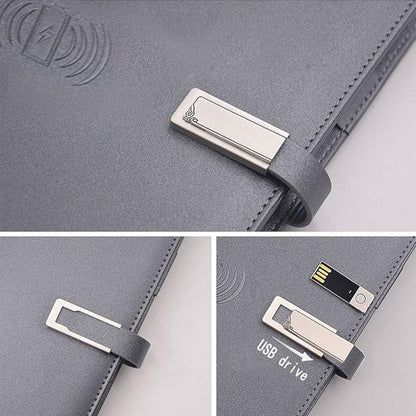 Wireless charging multi-functional notebook combination, 8000 MAH mobile multi-functional power Notepad, business conference charging notebook,