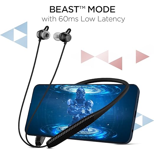 boAt Rockerz 255 Max in Ear Earphones with 60H Playtime,Eq Modes,Power Magnetic Earbuds,Beast Mode,Enx Tech,ASAP Charge(10 Mins=10 Hrs),Textured Finish,Dual Pair(Stunning Black),Bluetooth