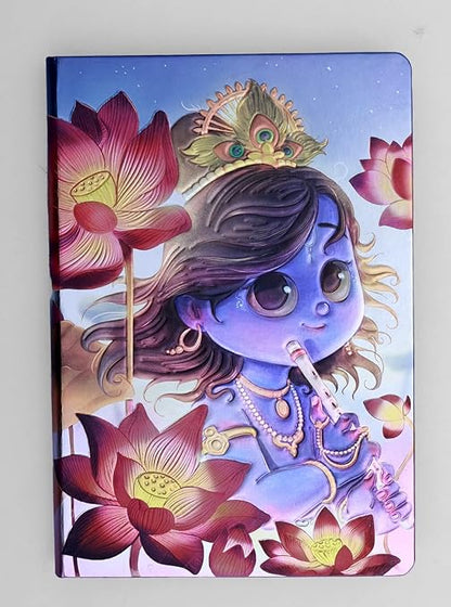 Cute Little Krishna Edge Printed Dotted Notebook (Yellow Size : 150 X 220Mm, 610Gms)