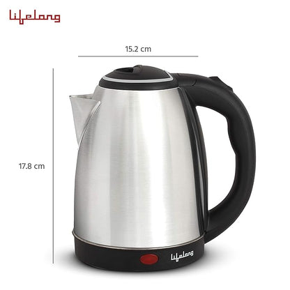 Lifelong LLEK15 Electric Kettle 1.5L with Stainless Steel Body, Easy and Fast Boiling of Water for Instant Noodles, Soup, Tea