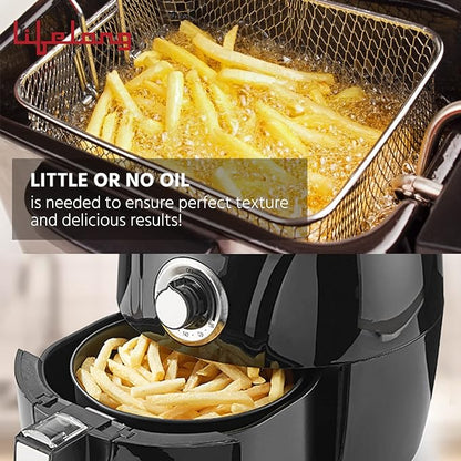 Lifelong LLHF21 HealthyFry Air Fryer 1200W with 2.5L Cooking Pan Capacity, Timer Selection and Fully Adjustable Temperature Control