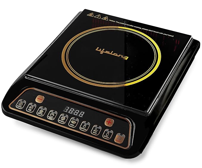 Lifelong LLIC40 Regalia Induction Cooktop with 7 preset Indian Menu, Display and Push Button for Easy and Fast Cooking Deep Fry, Stir or Boil