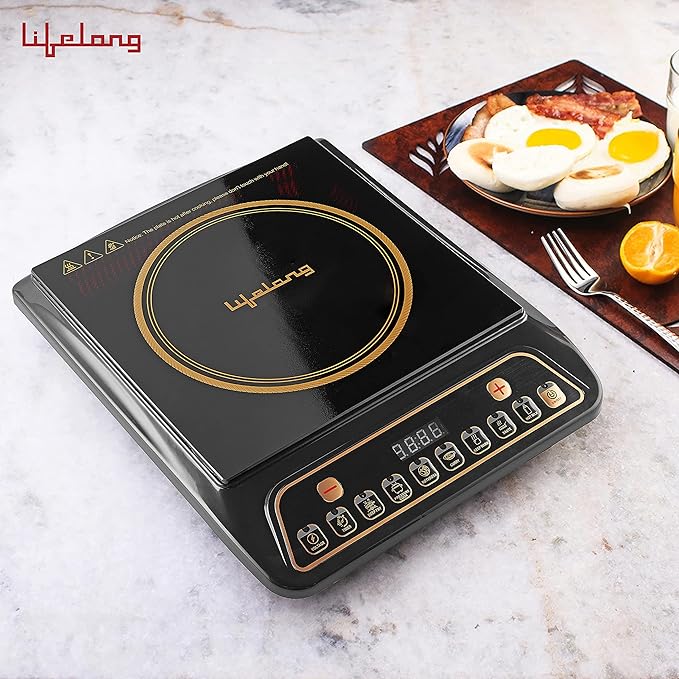 Lifelong LLIC40 Regalia Induction Cooktop with 7 preset Indian Menu, Display and Push Button for Easy and Fast Cooking Deep Fry, Stir or Boil