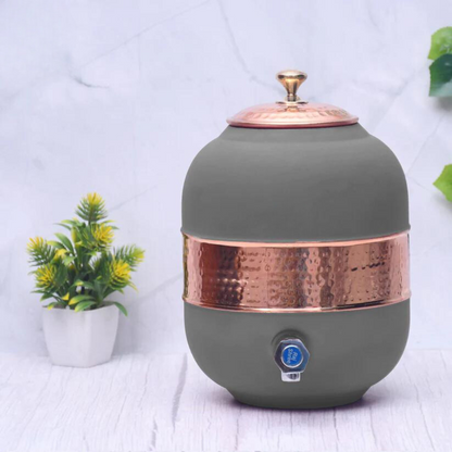 Pure Copper Multi-colored  Half Hammered Water Dispenser (Matka) Capacity 8000ML