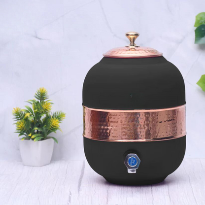 Pure Copper Multi-colored  Half Hammered Water Dispenser (Matka) Capacity 8000ML