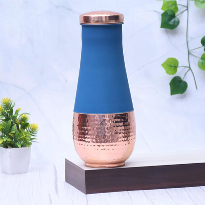 Pure Copper Silk multi-colored Tulip Jar with Inbuilt Glass Capacity 1400ML.