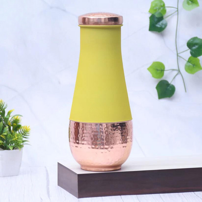 Pure Copper Silk multi-colored Tulip Jar with Inbuilt Glass Capacity 1400ML.