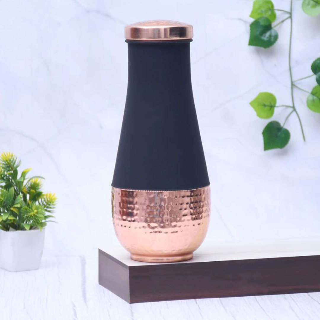 Pure Copper Silk multi-colored Tulip Jar with Inbuilt Glass Capacity 1400ML.