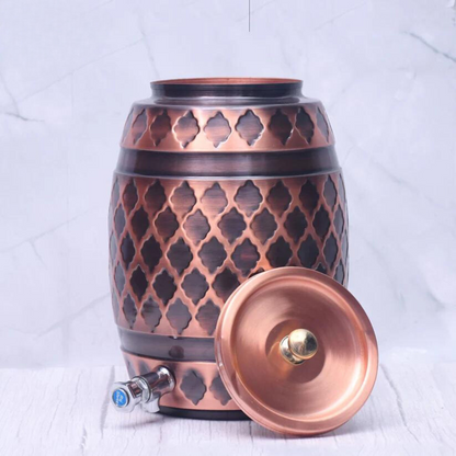 Pure Copper Water Dispenser Barrel Kangura Designed Capacity 5000 ML.