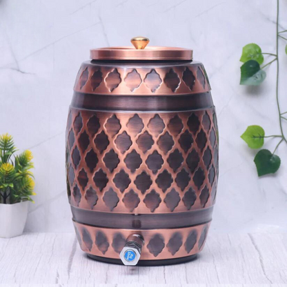 Pure Copper Water Dispenser Barrel Kangura Designed Capacity 5000 ML.