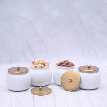 Exclusive Dryfruits Jar Containers for Home & Kitchen Storage Box Set of 4 with Royal Gifting Box