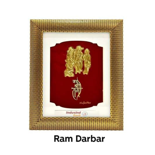 Golden  Wooden Gold Plated Ram Darbar Frame  For Home and office