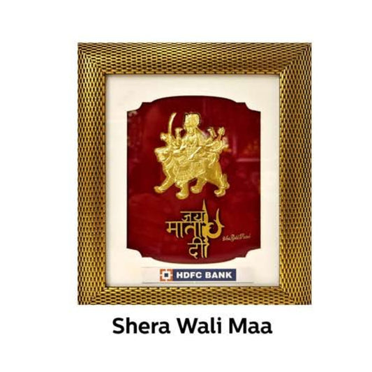 Golden  Wooden Gold  Plated  Shera wali Maa For Home and office