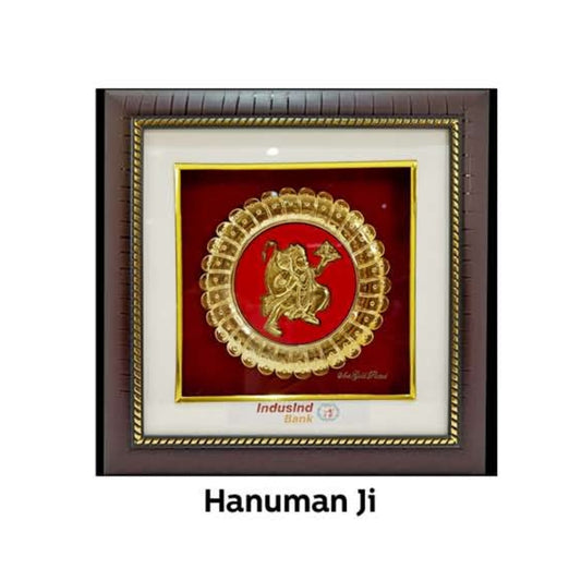 Brown Wooden Gold Plated Hanuman Ji  frame For Home and office