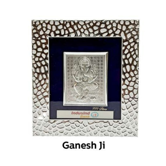 Brown Wooden Silver plated Ganesh ji  frame For Home and office