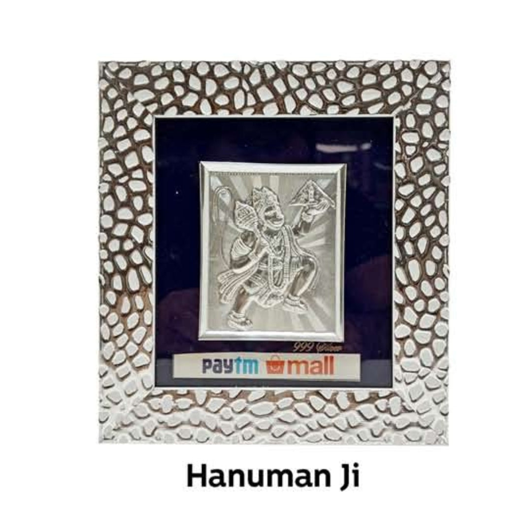 Brown Wooden Silver plated Hanuman ji frame For Home and office