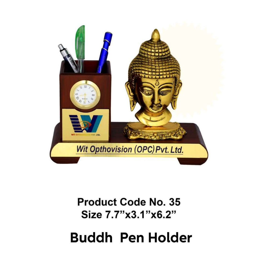 Customized Metal  Buddha  Statue of Beauty With pen stand