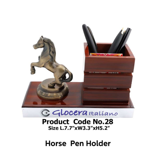 Customized Metal Horse Statue of Beauty With pen stand