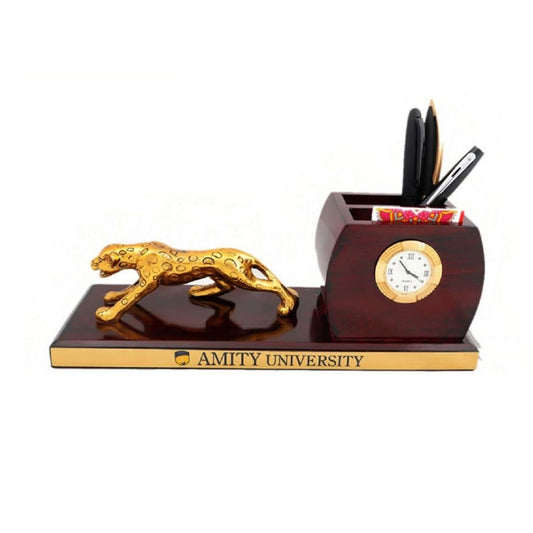 Customized Marble Chitaah Statue of Beauty With pen stand