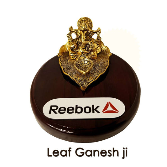 Customized Metal leaf Ganesha Idol for office desk