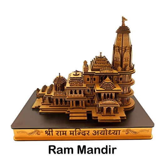 Awadh-Ayodhya Shree Ram Mandir Architectural Model Showpiece for Home Decor, Office | Wooden Showpiece |  Ram mandir Model | ayodhya Temple Model | Gift Pack