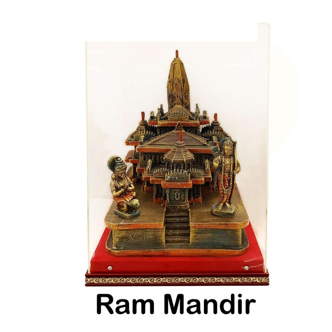 Awadh-Ayodhya Shree Ram Mandir Architectural Model Showpiece for Home Decor, Office | Wooden Showpiece |  Ram mandir Model | ayodhya Temple Model | Gift Pack