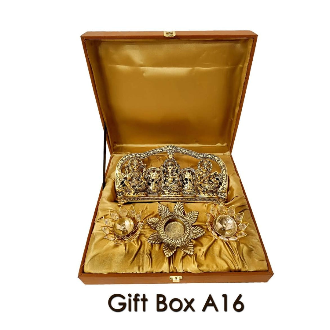 Golden Brass Hindu Religious Gift Set