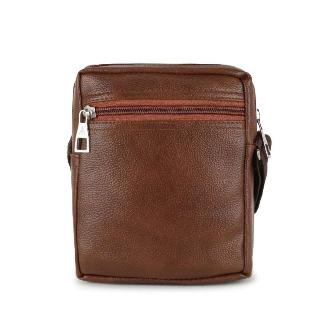 leatherette soft cross body sling bag for mens and women casual office travel bag