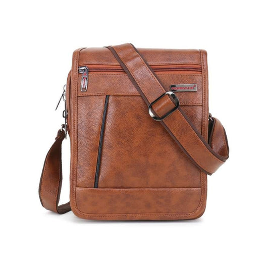 leatherette soft cross body sling bag for mens and women casual office travel bag