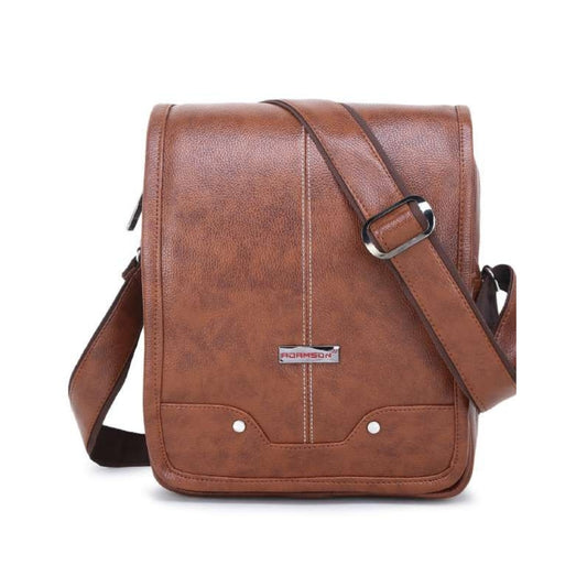 leatherette soft cross body sling bag for mens and women casual office travel bag