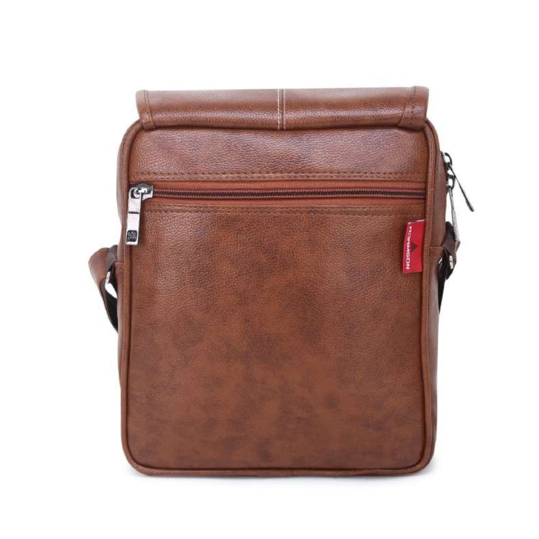 leatherette soft cross body sling bag for mens and women casual office travel bag