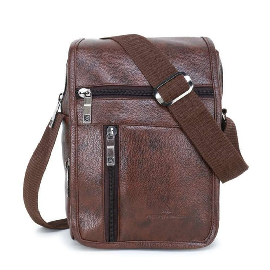 leatherette soft cross body sling bag for mens and women casual office travel bag