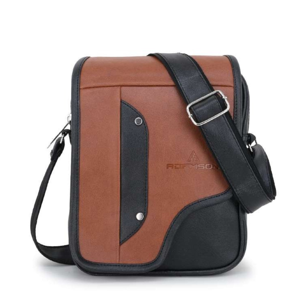 leatherette soft cross body sling bag for mens and women casual office travel bag