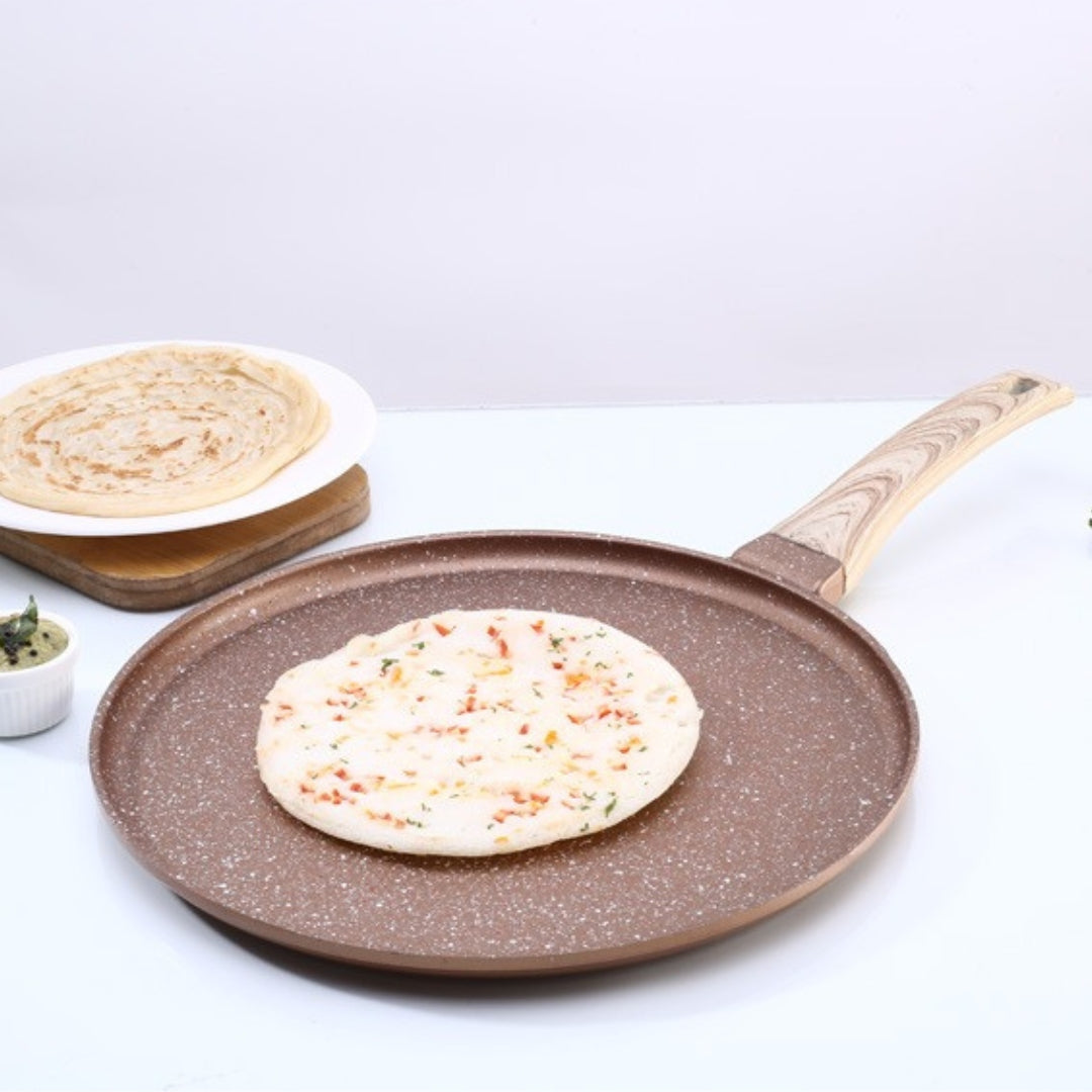 Duralife Die-cast 28 cm Dosa Tawa | 5 Layer Healthy Duramax Non-Stick Coating | Soft Touch Handle | Pure Grade Aluminium |