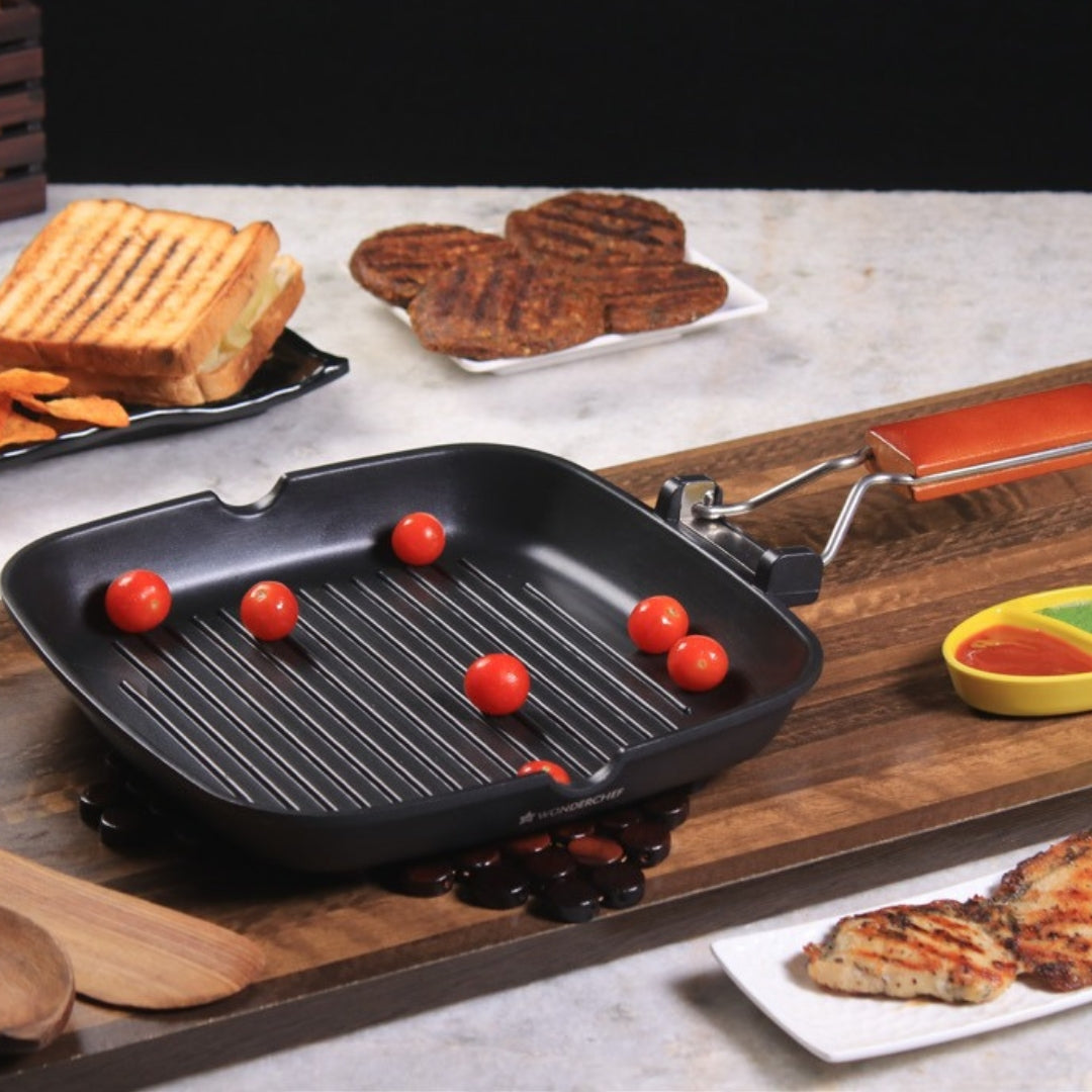 Wonderchef non stick foldable grill pan | 24 cm