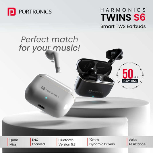 Portronics Unveils New ‘Harmonics Twins S6’ TWS Earbuds with Long Battery Life