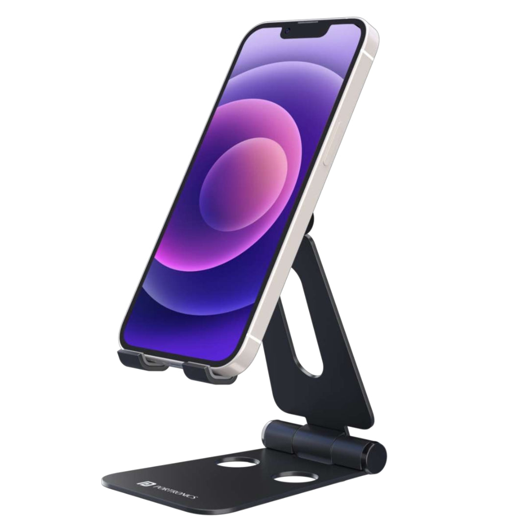 Portronics MODESK Universal Mobile Holder Stand with Metal Body, Anti Skid Design, Light Weight for All Smartphones, Tablets, Kindle, iPad