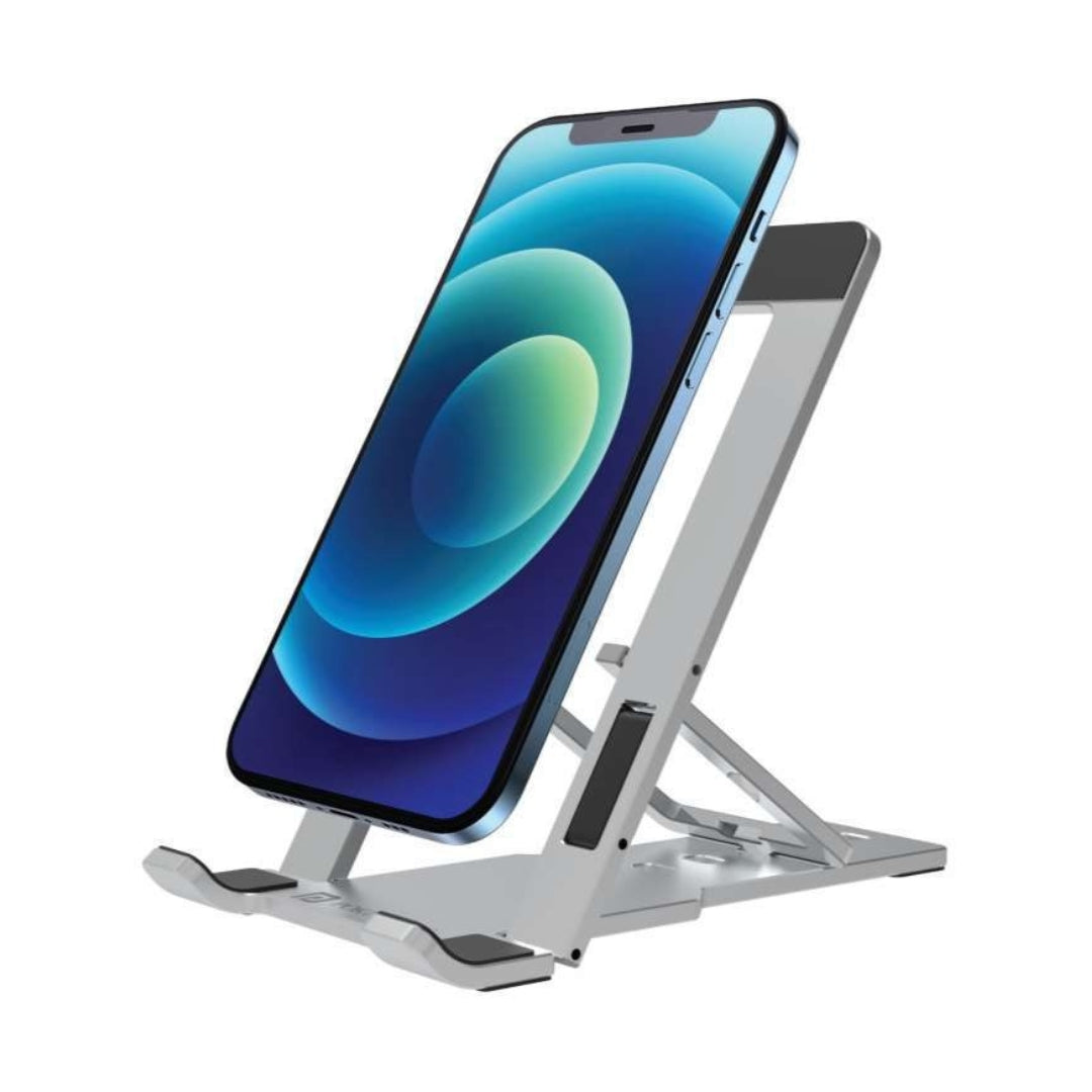 Portronics MODESK Universal Mobile Holder Stand with Metal Body, Anti Skid Design, Light Weight for All Smartphones, Tablets, Kindle, iPad