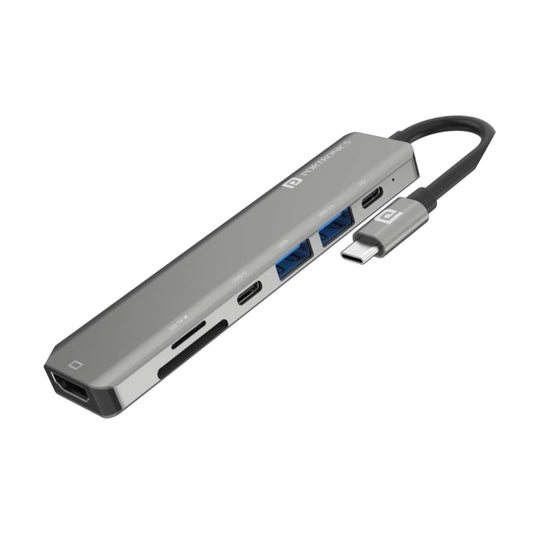 Portronics Mport 52 7-In-1 Type C Multiport USB Hub (Grey)